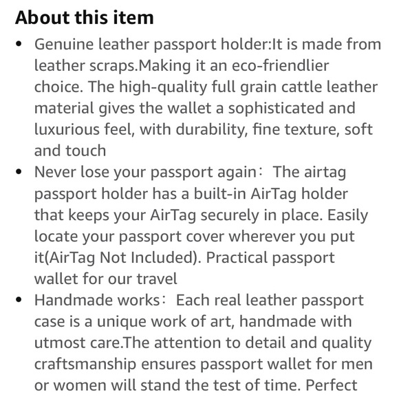 Passport Men’s Case Genuine Leather Color Brown - Picture 7 of 15